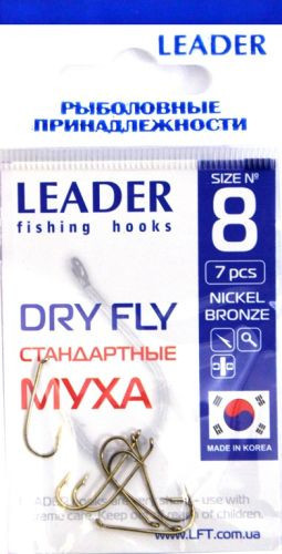 Гачок Leader Dry Fly стандарт Nickel Bronze 12