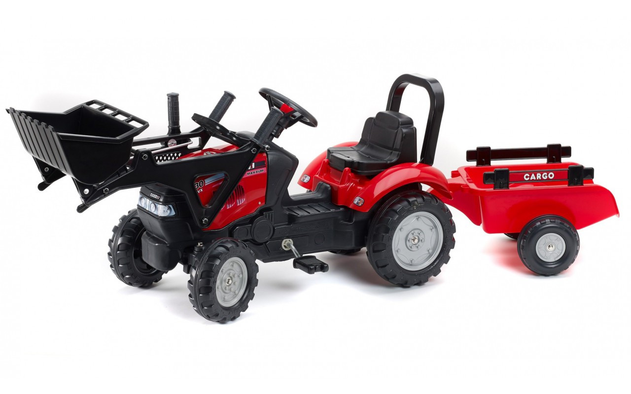 Дитячий трактор на педалях з причепом та ковшом CASE IH MAXXUM Falk 961AM