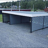 Навіси в сучасному стилі для авто / навіс для машини в стилі хай тек / навіси в стилі лофт в приватному будинку, фото 3