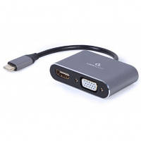 Переходник USB-C to HDMI/VGA, 4К 30Hz Cablexpert (A-USB3C-HDMIVGA-01) - Вища Якість та Гарантія!