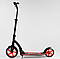 Складаний двоколісний самокат Best Scooter 40860 з підніжкою/колеса PU/1 амортизатор/колір чорно-червоний, фото 2