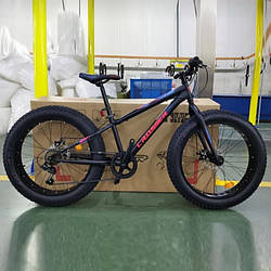 Велосипед спортивний позашляховик Фет Байк Crosser Fat Bike St 24/колеса 24 дюйми/колір чорний