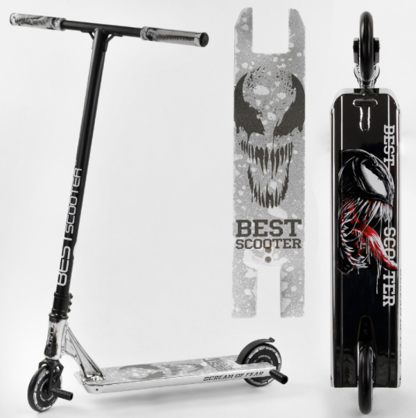 Самокат трюковий Best Scooter 65030 HIC-система ПЕГІ алюмінієвий диск і дека БІЛИЙ