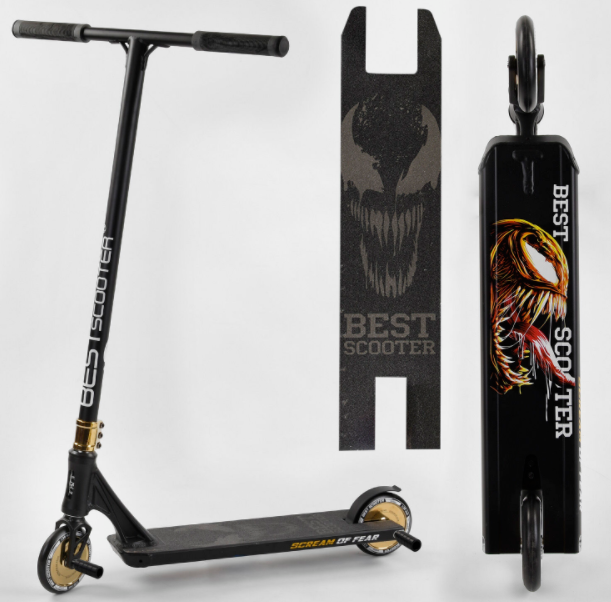 Самокат трюковий Best Scooter 71383 HIC-система алюмінієвий диск і дека чорний