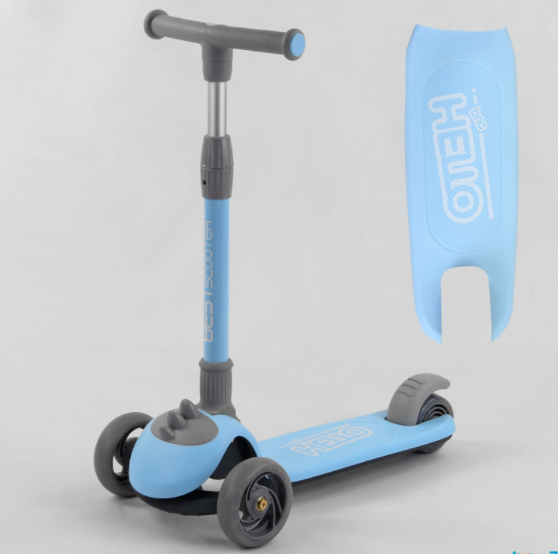 Складаний триколісний дитячий самокат Best Scooter D-0885 трубка керма алюмінієва / блакитний, фото 1