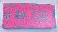 Полотенца руки кухня лицо 25х50 махра розовый серый Листья