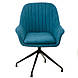 Стілець поворотний із підлокітниками та м'яким сидінням на хрестовині без роликів блакитний Lagoon blue Special4You, фото 5
