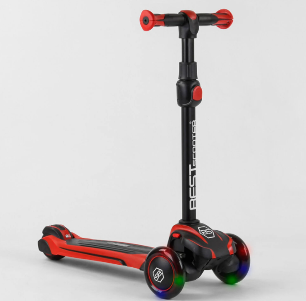 Самокат дитячий триколісний Best Scooter MX-40901 MAXI алюмінієве кермо / червоний
