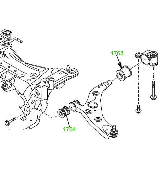 17-63 Сайлентблок переднего рычага задний усиленный Mazda 3 (BM, BN), 6 (GJ, GL) 2016-, CX-5 (KE, KF) - фото 3 - id-p1597985439