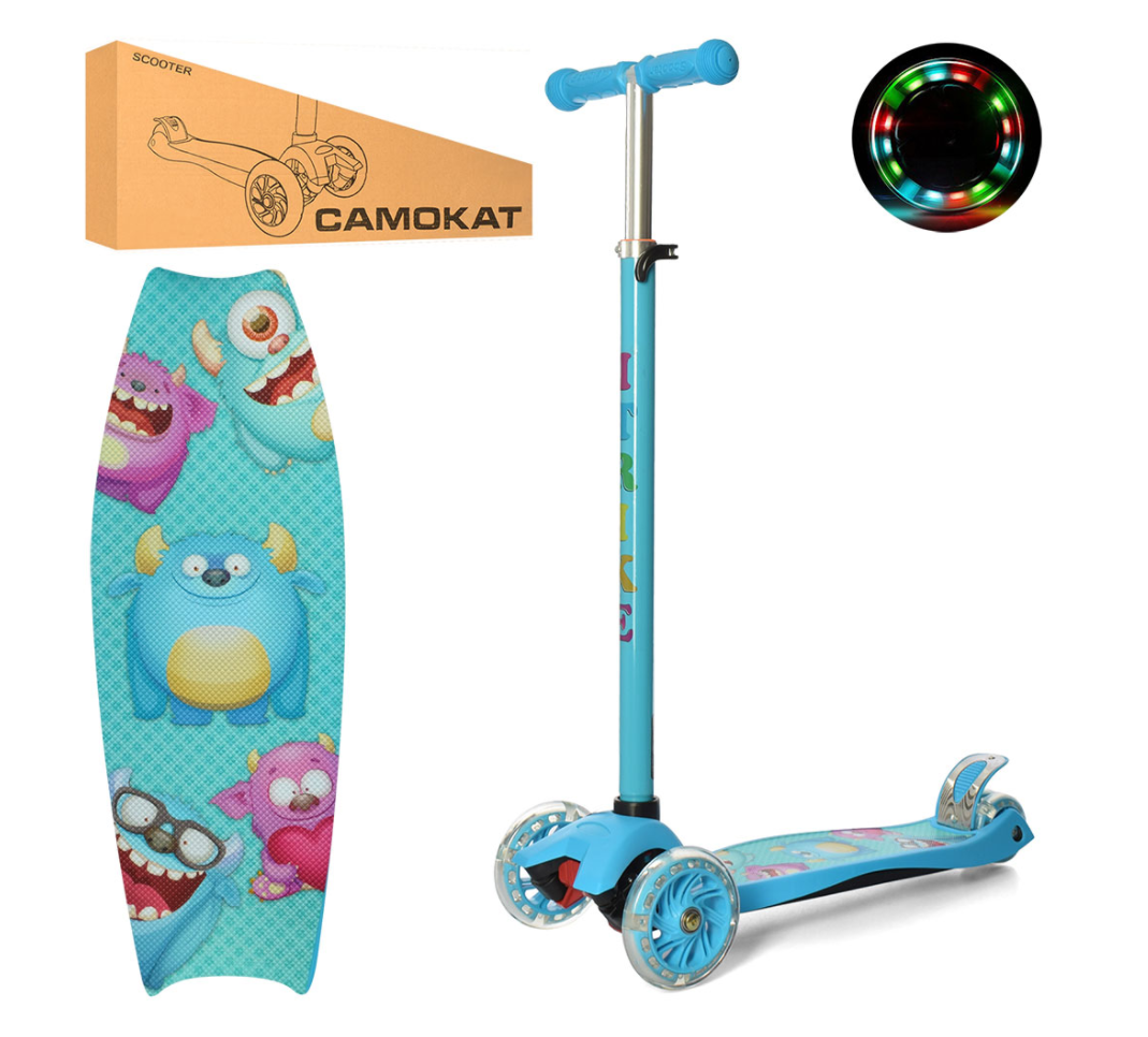 Триколісний самокат дитячий iTrike JR 3-055-1-BL MAXI малюнок синій