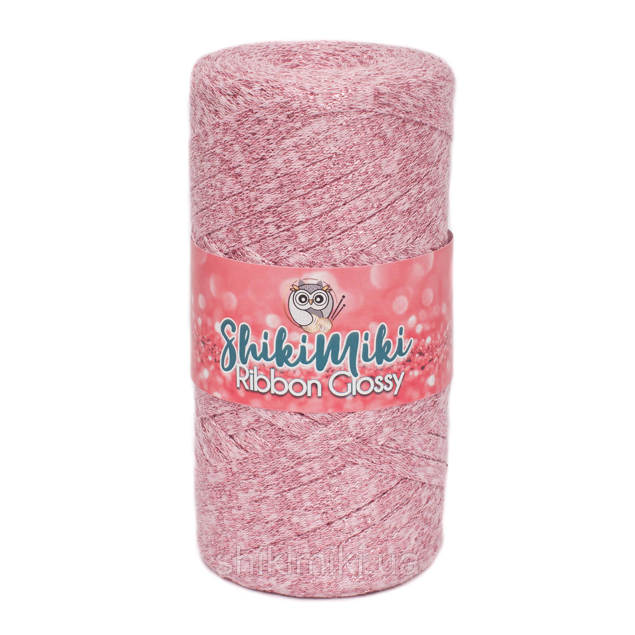 Трикотажний плоский шнур Ribbon Glossy, колір Світло-рожевий
