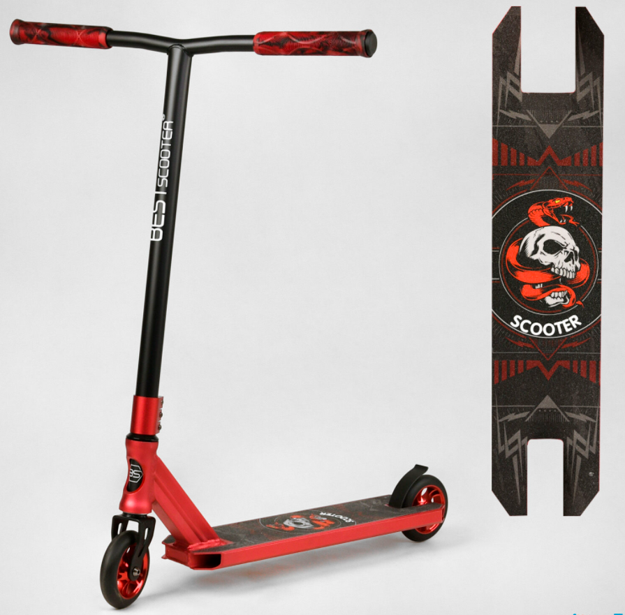 Трюковий двоколісний самокат Best Scooter BS-9811 HIC-система ПЕГІ Алюм. диск і дека АНОДИВАННА фарба
