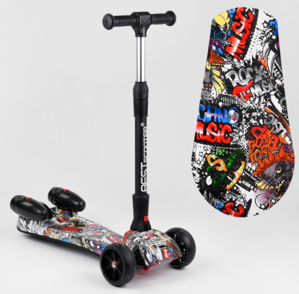 Самокат дитячий триколісний Best Scooter 17723 MAXI з парогенератором/ турбіна/ дим/звукові ефекти, фото 1