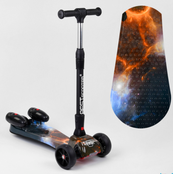 Самокат дитячий триколісний Best Scooter 65884 MAXI з парогенератором / турбіна / дим / музичні ефекти
