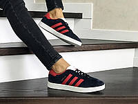 Женские кроссовки синие с красным Adidas Gazelle 36 37 39 размер, адидас