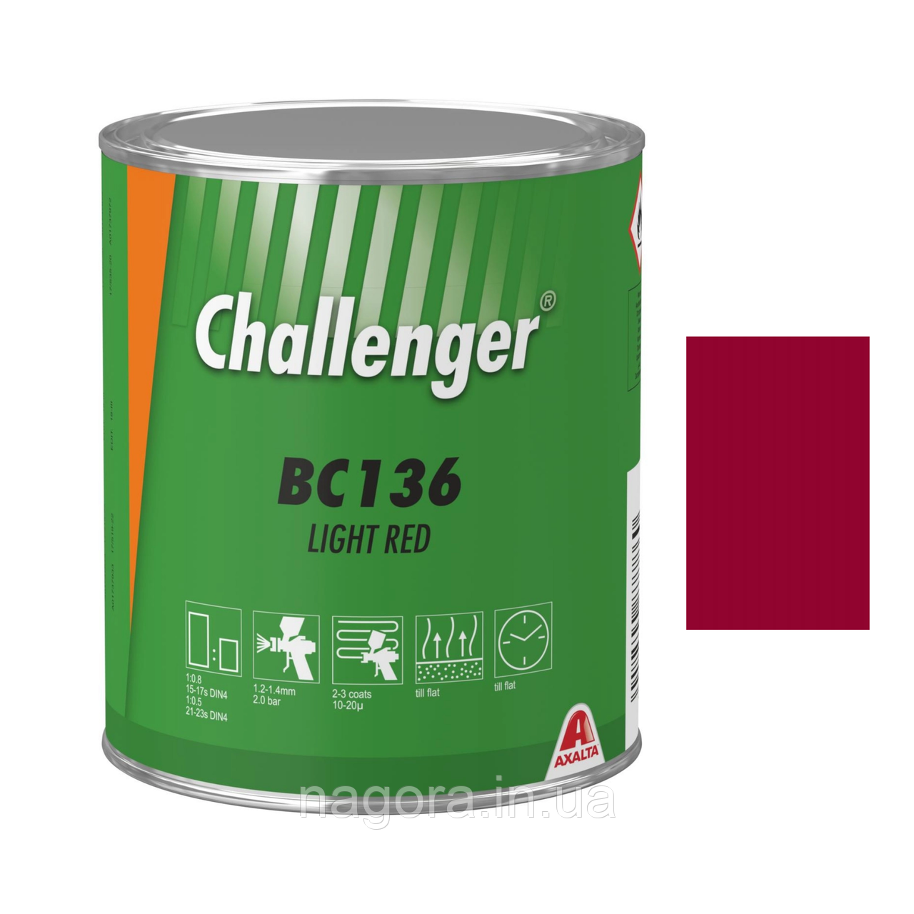 Базове покриття Challenger Basecoat BC136 Light Red (1л)