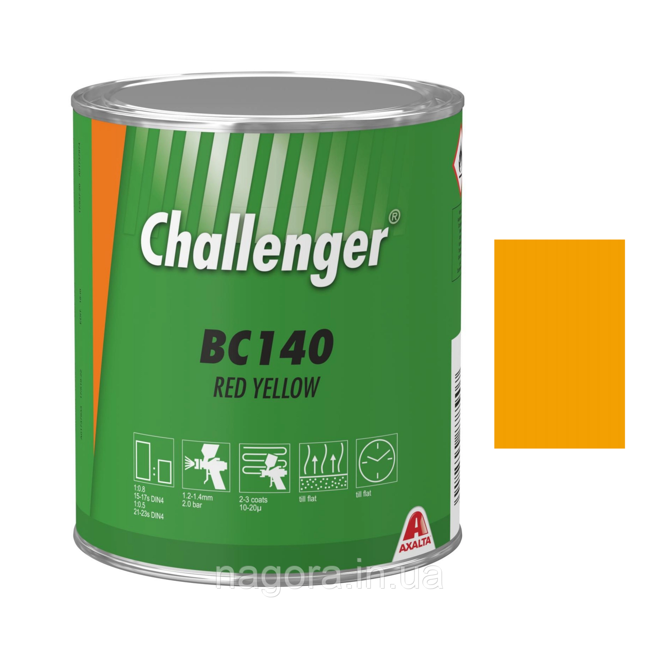 Базове покриття Challenger Basecoat BC140 Red Yellow (1л)