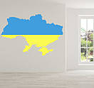 Інтер’єрна наклейка на стіну карта України Прапор (самоколівка, орака), фото 5