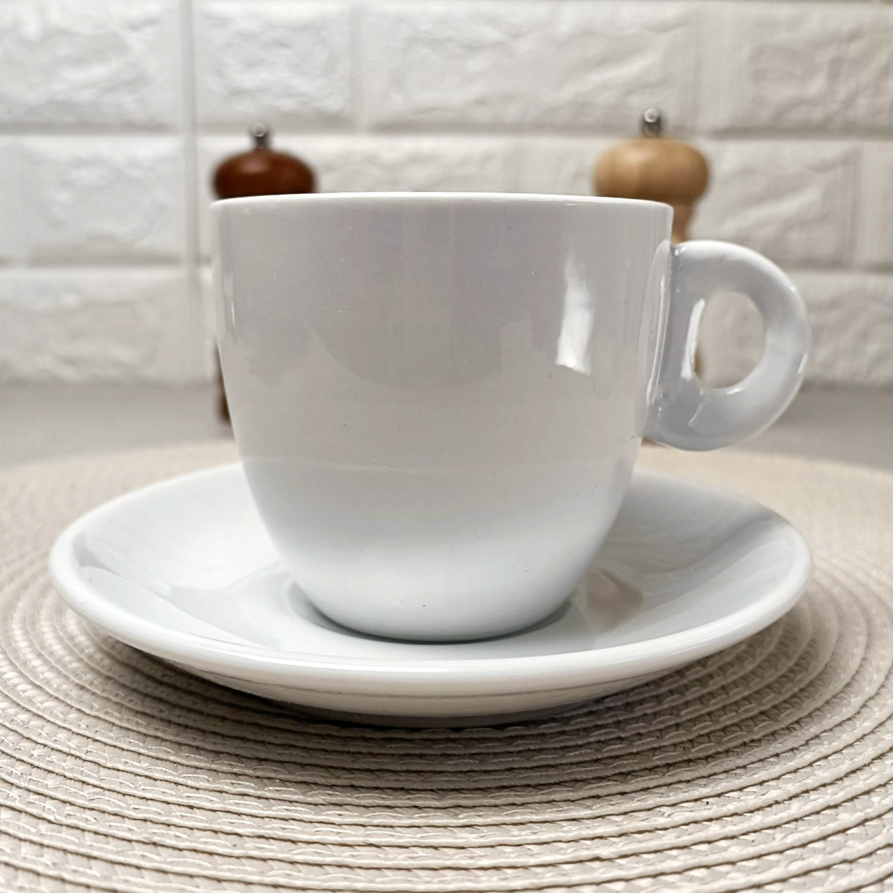 Белая Чашка для Чая с Блюдцем 210 Мл, Белая Посуда для Ресторанов ...