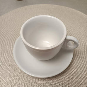 Біла чашка для чаю з блюдцем 210 мл, білий посуд для ресторанів, фото 2