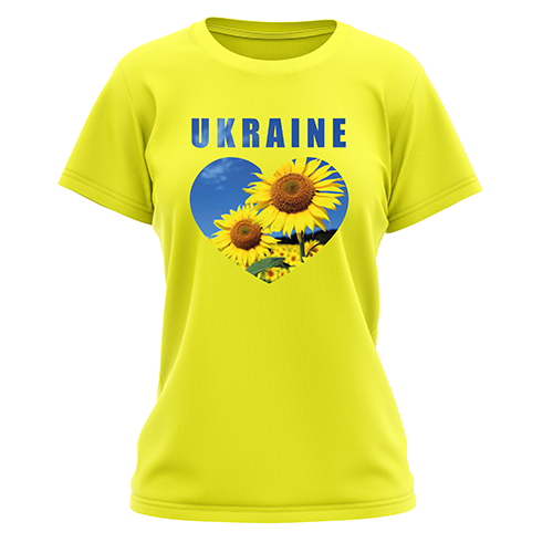 Футболка жіноча "Ukraine" Різні кольори та розміри.