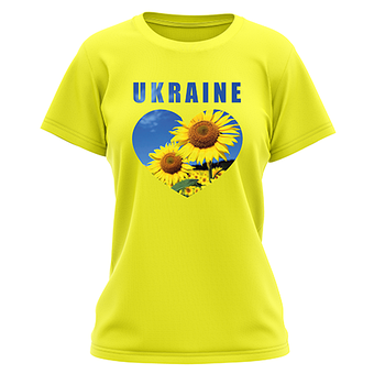 Футболка жіноча  "Ukraine" Різні кольори та розміри.