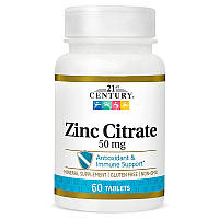 Витамины и минералы 21st Century Zinc Citrate 50 mg, 60 таблеток