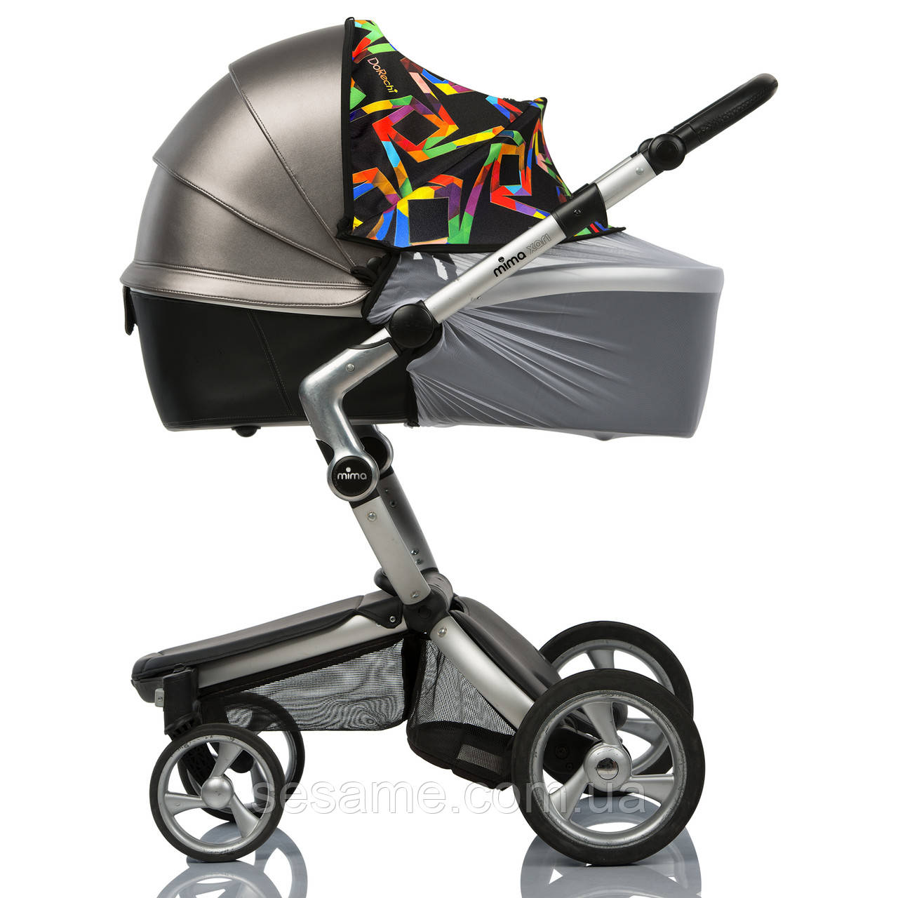 Сонцезахисний дашок Кап на коляску з білою москітною сіткою Геометрія Must Have Shade 2в1