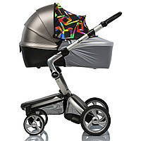 Сонцезахисний дашок Кап на коляску з білою москітною сіткою Геометрія Must Have Shade 2в1