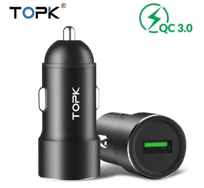 Автомобильное зарядное устройство TOPK с поддержкой Quick Charge 3.0 5V/3А QC3.0 АЗУ - фото 1 - id-p1051193080