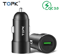 Автомобильное зарядное устройство TOPK с поддержкой Quick Charge 3.0 5V/3А QC3.0 АЗУ