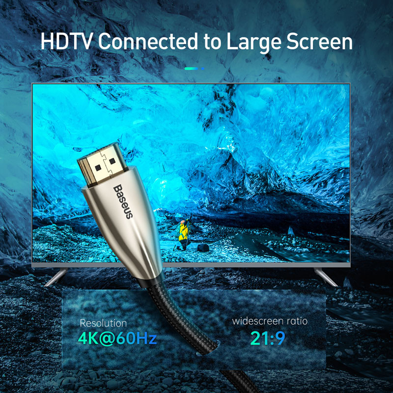 Кабель HDMI-HDMI 1 метр 4K BASEUS 4KHDMI Male To 4KHDMI Male Horizontal |1M, HDMI2.0| CADSP-A01 - фото 5 - id-p1479116531