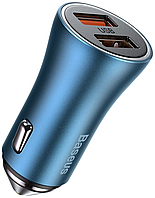 Автомобильное зарядное устройство с быстрой зарядкой BASEUS Dual U |2USB 5A/40W QC| Синий