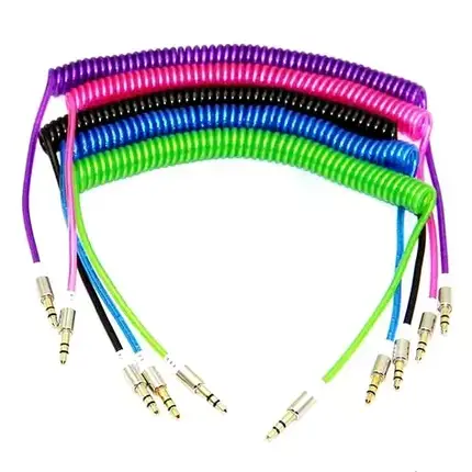 Кабель AUX 3.5 jack 1.5м пружина, фото 1