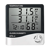 Термометр 5в1 (Влажность, Часы, Будильник, Календарь), HTC-2 Белый