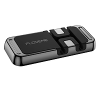 Универсальный магнитный держатель с разъемом для кабеля для телефона в машину Floveme S15 Черный