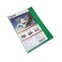 Обкладинки А4 прозорі Agent 200 мк зелені, упаковка по 100 штук.