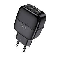 Зарядний пристрій HOCO Highway dual port charger C77A |2USB, 2.4 A| Чорний
