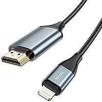 Кабель переходник Lightning to HDMI Hoco UA15 |1080p| Черный