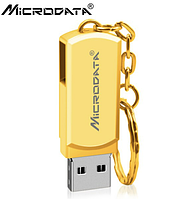 Металлическая USB Флешка 64гб для компьютера Microdata Aluminum 64GB Золотистый