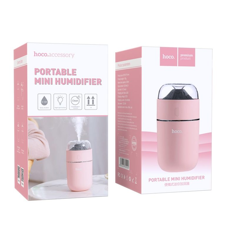 Мини увлажнитель воздуха HOCO Aroma pursue portable mini humidifier Розовый - фото 9 - id-p1598038000