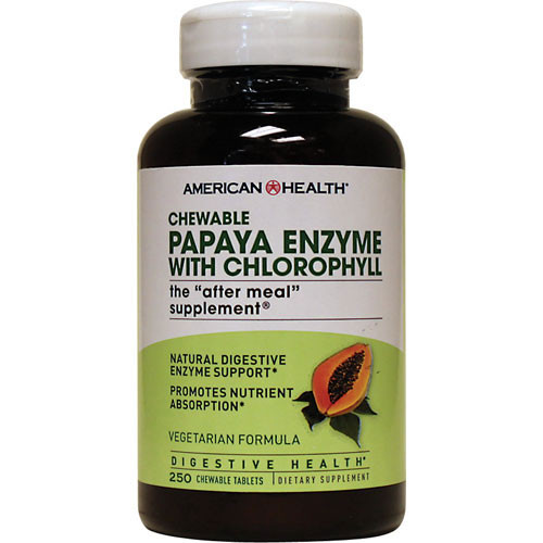 Травні ензими - Папайя з хлорофілом / Papaya Enzyme with Chlorophyll, 250 жев.таблеток