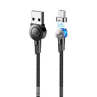 Магнитный кабель для зарядки телефона с поворотным разъемом на 180° MicroUSB Hoco S8 |1.2M, 2.4A| Черный