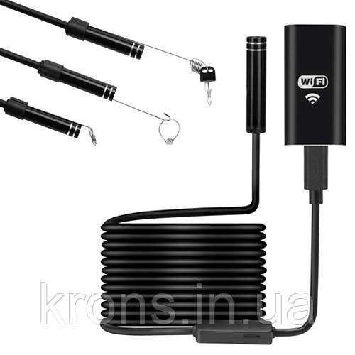 5м Wi-Fi / USB камера 720P 8мм бороскоп ендоскоп, жорсткий кабель