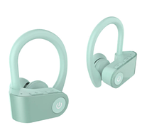 Наушники беспроводные вакуумные с микрофоном гарнитура для спорта для бега Bluetooth TWS-03 Зеленый