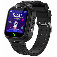 Детские смарт-часы с GPS, SIM-картой, кнопкой SOS, Камерой, Фонарик, Влагозащита Brave Q20 Черный