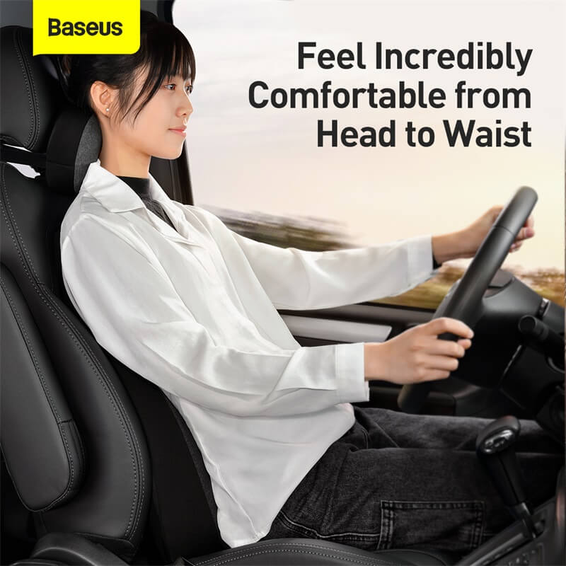 Дорожная подушка на подголовник для шеи BASEUS Floating Car Headrest (CRTZ01-B01) Черный - фото 6 - id-p1598040056