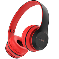 Беспроводные накладные MP3 наушники блютуз с микрофоном с картой памяти BOROFONE BO4 Bluetooth Красный