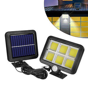Вуличний ліхтар LED світильник на сонячній батареї, 120 COB IP65, настінний