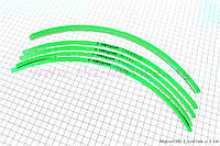 Наклейка глянцевая на 2 диска колеса 17" к-кт ЗЕЛЕНЫЙ (502298)